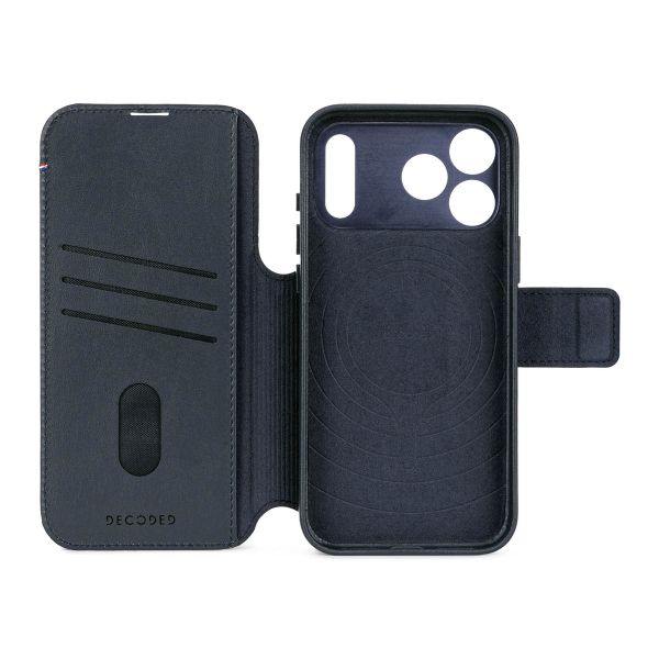 Decoded Portefeuille détachable 2 en 1 en cuir MagSafe Apple iPhone 17 Pro - Navy Shadow