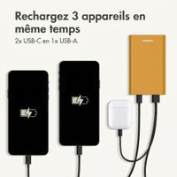 imoshion Ultra Series Aluminium Batterie externe 20.000 mAh - Charge rapide jusqu'à 33 watts - Gold
