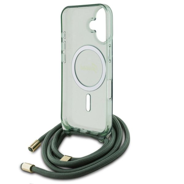 Guess Coque MagSafe IML avec crossbody cord Apple iPhone 16 - Vert