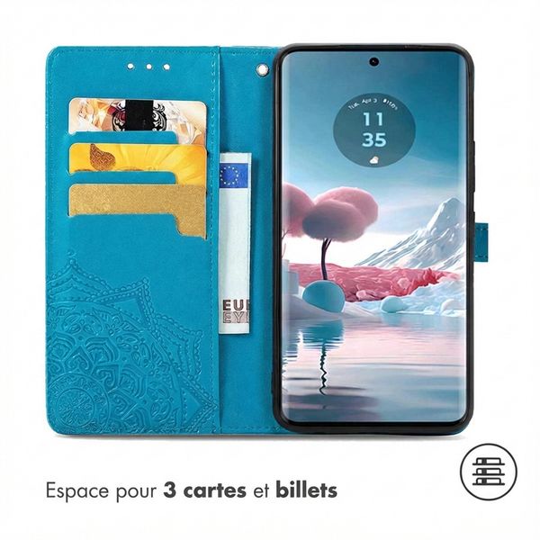 imoshion Etui de télephone Mandala Motorola Edge 40 Neo - Turquoise