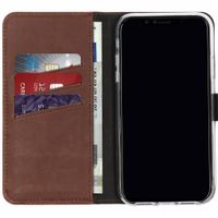 Selencia Étui portefeuille en cuir véritable Apple iPhone Xr - Marron foncé
