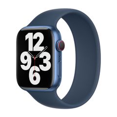 Apple Bracelet Boucle unique en Silicone Apple Watch | 44/45/46/49 mm - Taille 4 - Abyss Blue