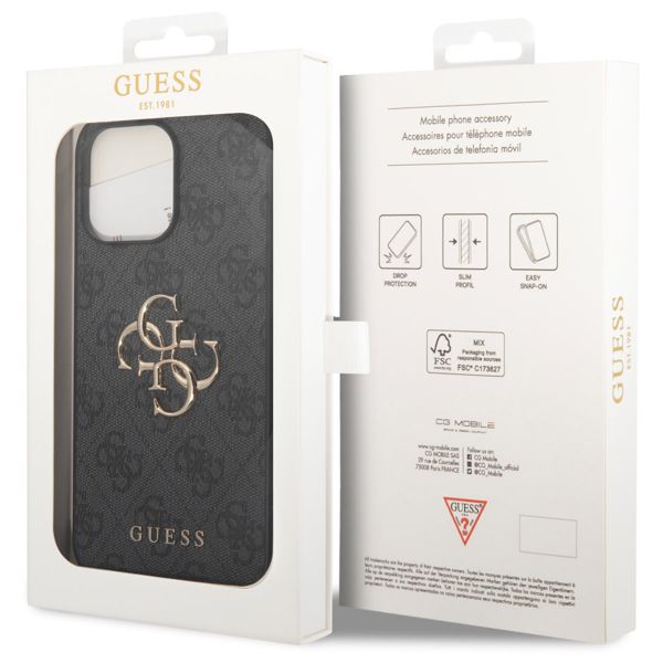 Guess Coque 4G Metal Logo Backcover Apple iPhone 14 Pro Max - Gris