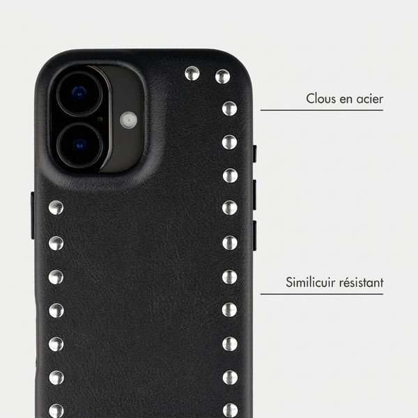Selencia Coque arrière Studs avec MagSafe Apple iPhone 16 - Velvet Black