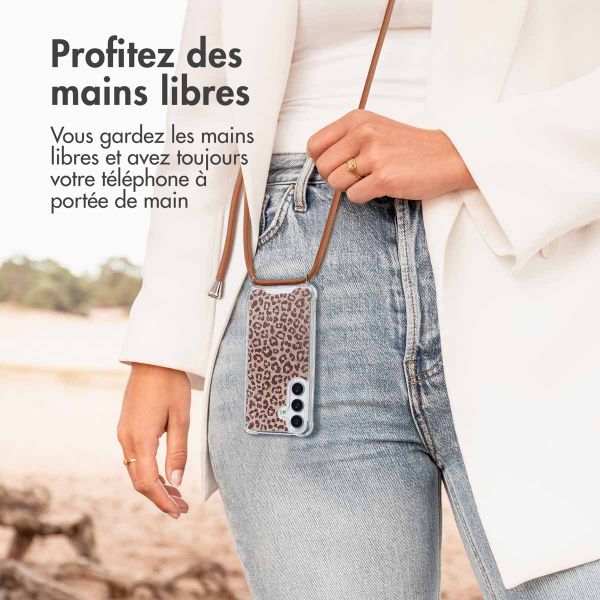 imoshion Coque Design avec cordon Samsung Galaxy S25 - Leopard Mood