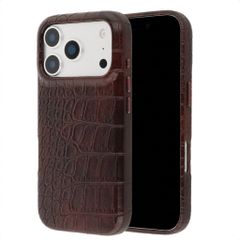 Selencia Coque arrière Croco avec MagSafe Apple iPhone 17 Pro Max - Choco Brown