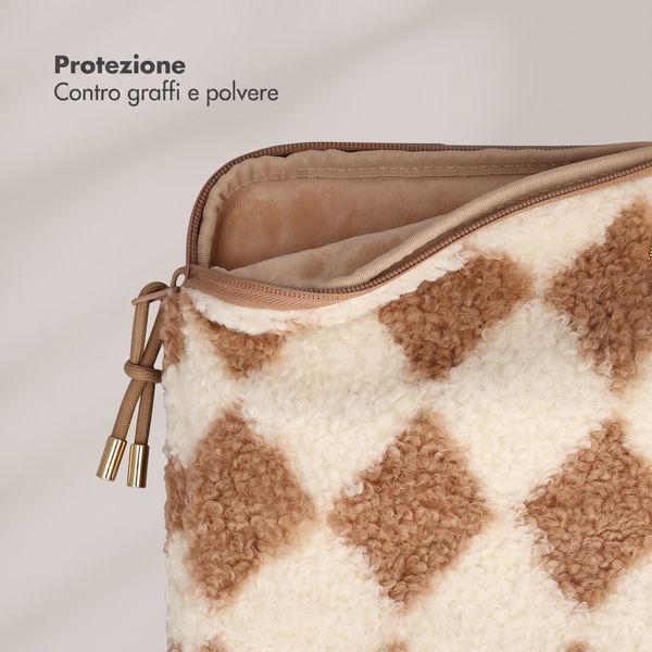 Selencia Housse laptop teddy 15-16 pouces - Checks