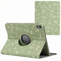 imoshion Coque tablette Design rotatif à 360° Apple iPad 11 (2025) 11 pouces A16 / iPad 10 (2022) 10.9 pouces - Green Flowers