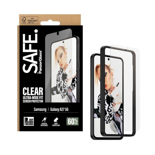 SAFE by PanzerGlass Protection d'écran Ultra-Wide Fit avec applicateur Samsung Galaxy A27 (5G)