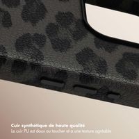 Selencia Coque Sabi imprimé panthère avec MagSafe Apple iPhone 15 Pro - Midnight Black