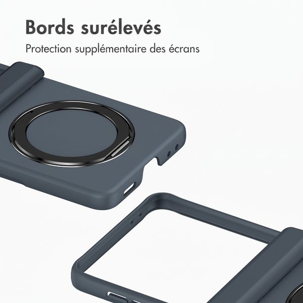Accezz Color Backcover avec MagSafe et support à anneau Samsung Galaxy Z Flip 8 - Bleu foncé