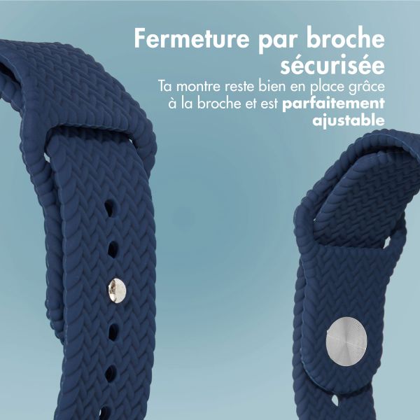 imoshion Bracelet tressé en silicone Apple Watch | 44/45/46/49 mm - Bleu foncé