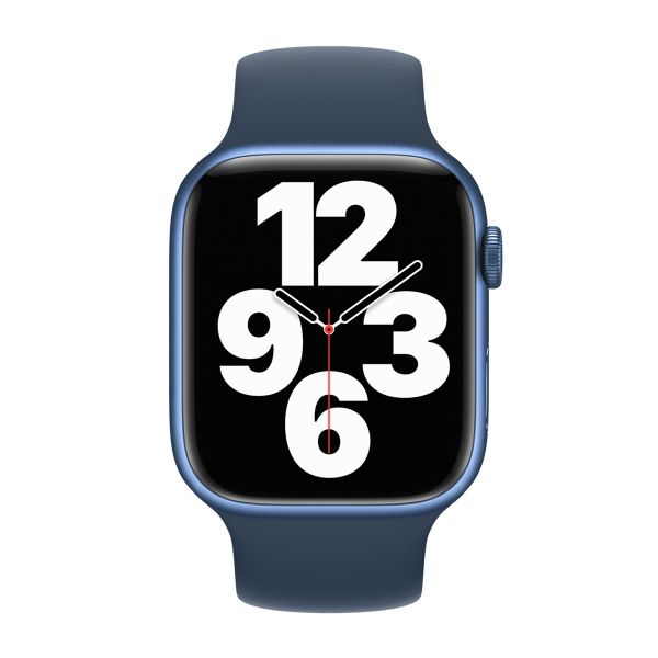 Apple Bracelet Boucle unique en Silicone Apple Watch | 44/45/46/49 mm - Taille 8 - Abyss Blue