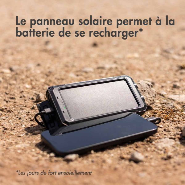 imoshion Solar Powerbank - Batterie externe avec panneau solaire - Charge rapide et fourniture d'énergie - 10.000 mAh - Noir