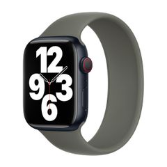 Apple Bracelet Boucle unique en Silicone Apple Watch | 44/45/46/49 mm - Taille 9 - Olive