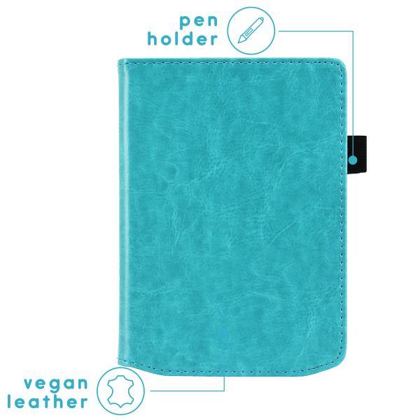 imoshion Étui de liseuse portefeuille en cuir végan Pocketbook Verse / Verse Pro / Verse Pro Color / Vivlio Light / Light HD - Bleu clair