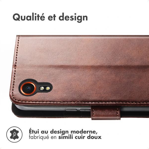 imoshion Étui de télephone portefeuille de luxe Samsung Galaxy Xcover 5 - Marron foncé