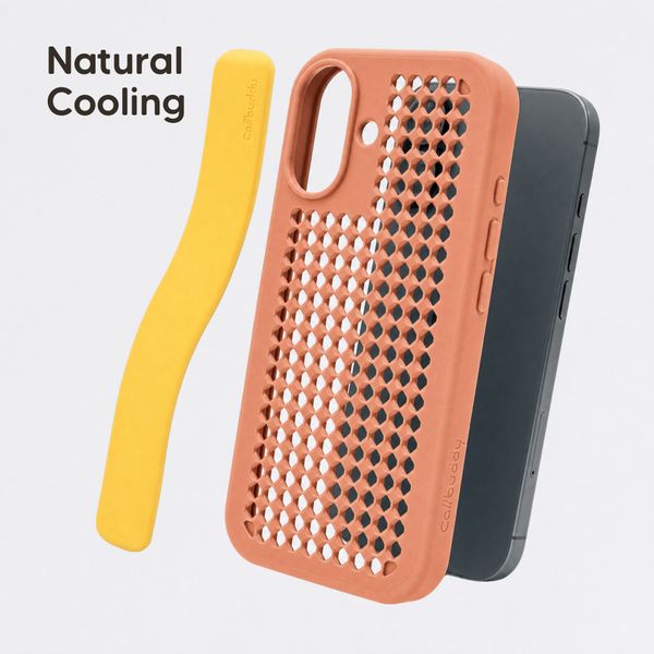 Callbuddy Coque avec strap Apple iPhone 17 - Coral Pop