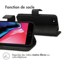 imoshion Étui de télephone portefeuille de luxe Apple iPhone SE (2022 / 2020) / 8 / 7 / 6(s) - Noir
