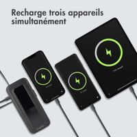 imoshion Batterie externe avec câble rétractable 10 000 mAh - Power Delivery - USB-C + Lightning - Noir