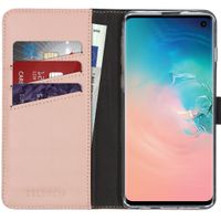 Selencia Étui portefeuille en cuir véritable Samsung Galaxy S10 - Dusty Pink