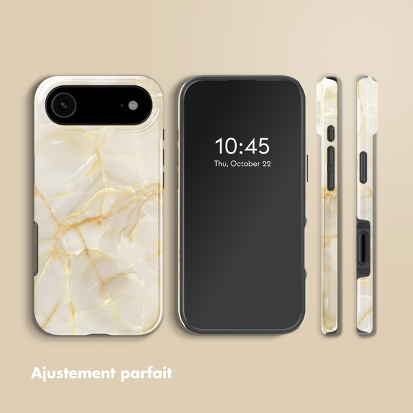 Selencia Coque arrière Vivid avec MagSafe Apple iPhone Air - Golden Beige Marble