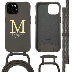 Coque Color MagSafe avec cordon amovible et photo et/ou texte personnalisés Apple iPhone 15 - Lettre