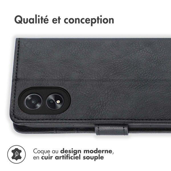 imoshion Étui de télephone portefeuille de luxe Oppo A18 / Oppo A38 - Noir