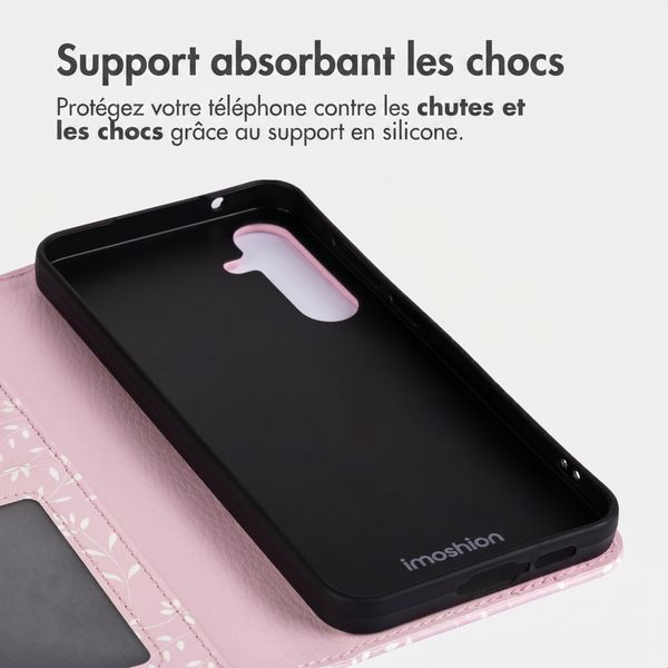 imoshion Étui de télephone portefeuille Design Samsung Galaxy A55 - Pink Bazaar Flowers