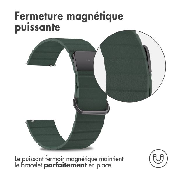 imoshion Bracelet en cuir magnétique Samsung Galaxy Watch 7 40/44 mm - Vert