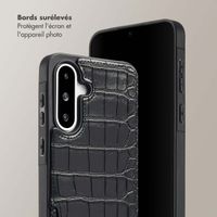 Selencia Coque de télephone Nova Croco avec cordon et porte-cartes Samsung Galaxy A36 / A56 - Noir