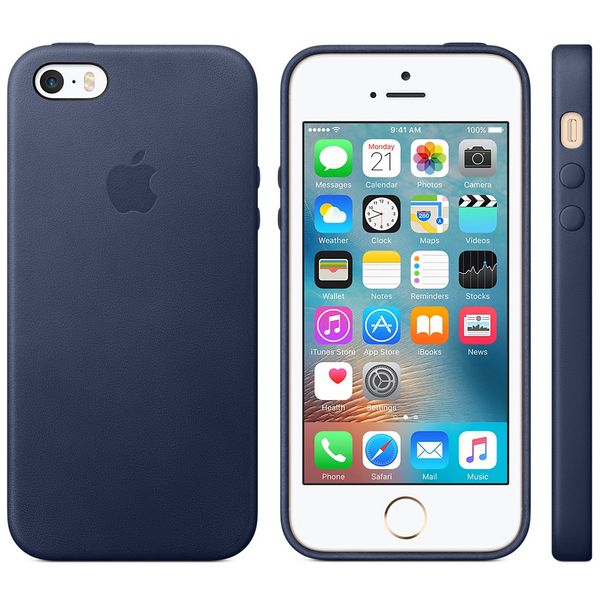 Apple Coque Leather Apple iPhone SE (2016) / 5 / 5s - Midnight Blue