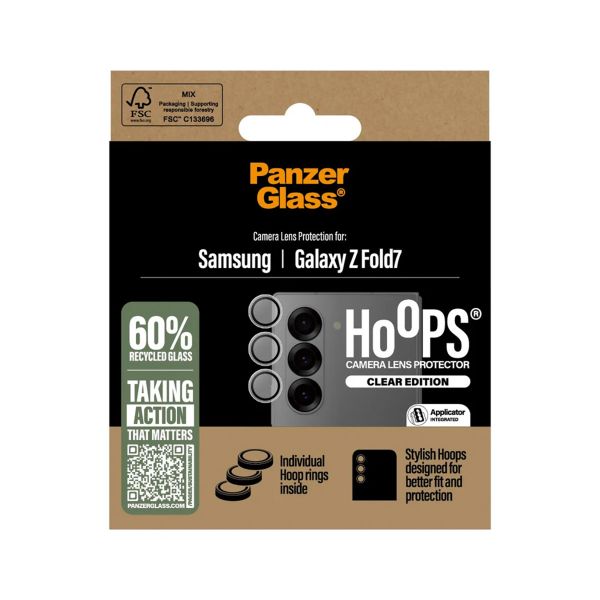 PanzerGlass Protection Caméra Hoops Optic Rings Samsung Galaxy Z Fold 7 - Transparent