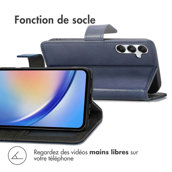 imoshion Étui de télephone portefeuille de luxe Samsung Galaxy A35 - Bleu foncé