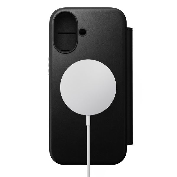 Nomad Étui de télephone portefeuille Modern Leather Folio Apple iPhone 17 - Noir