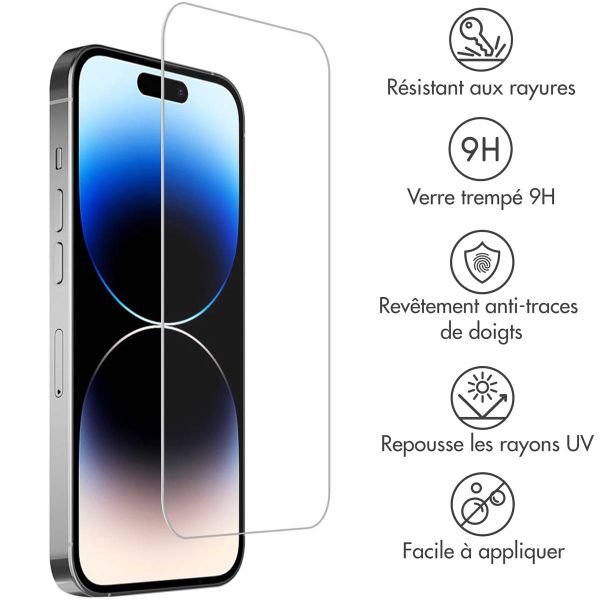 Accezz Protection d'écran en verre trempé 2-pack Apple iPhone 15 / 15 Pro / 16