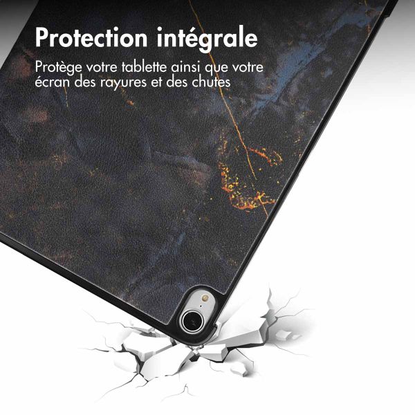 imoshion Coque tablette Design Trifold Apple iPad Air 13 pouces (2026) M4 / (2025) M3 / (2024) M2 - Black Marble