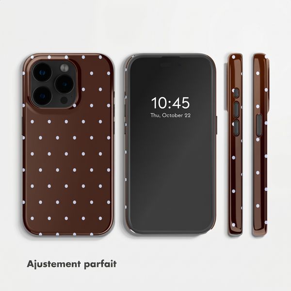 Selencia Coque arrière Vivid avec MagSafe Apple iPhone 15 Pro - Happy Dots Chocolate