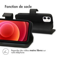 imoshion Étui de télephone portefeuille de luxe Apple iPhone 12 Mini - Noir