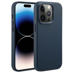 Accezz Coque arrière en cuir avec MagSafe Apple iPhone 14 Pro - Nightfall Blue