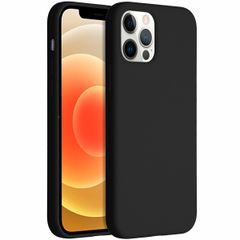 Accezz Coque Liquid Silicone Apple iPhone 12 (Pro) - Noir