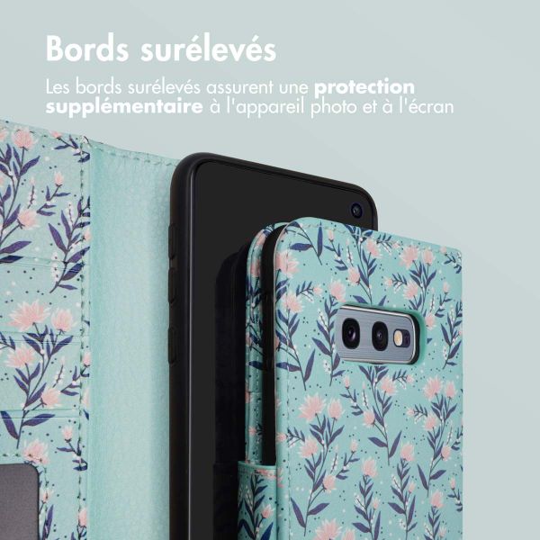imoshion Étui de télephone portefeuille Design Samsung Galaxy S10e - Blue Flowers