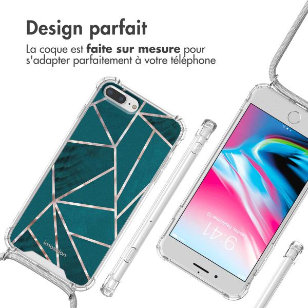 imoshion Coque Design avec cordon Apple iPhone 8 Plus / 7 Plus - Petrol Green Graphic
