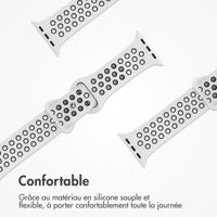 imoshion Bracelet Sport⁺ en silicone Apple Watch | 38/40/41/42 mm - Taille M/L - White / Black