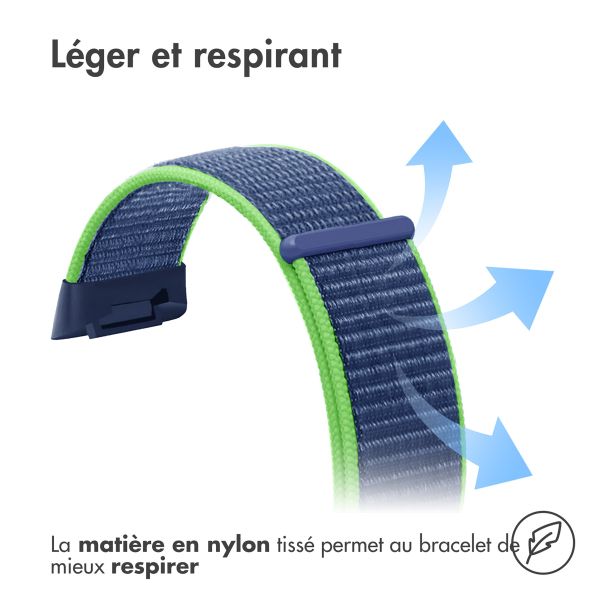 imoshion Bracelet en nylon Fitbit Charge 5 - Taille S - Blue & Green