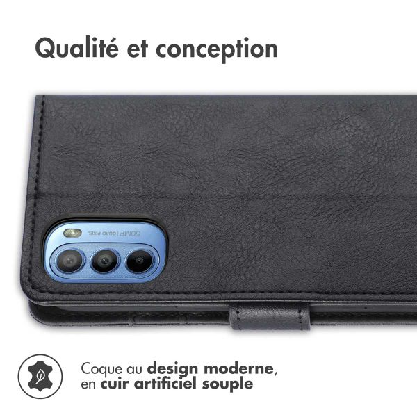imoshion Étui de télephone portefeuille de luxe Motorola Moto G14 - Noir