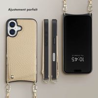 Selencia Coque de télephone Nova avec cordon et porte-cartes Apple iPhone 16 - Beige