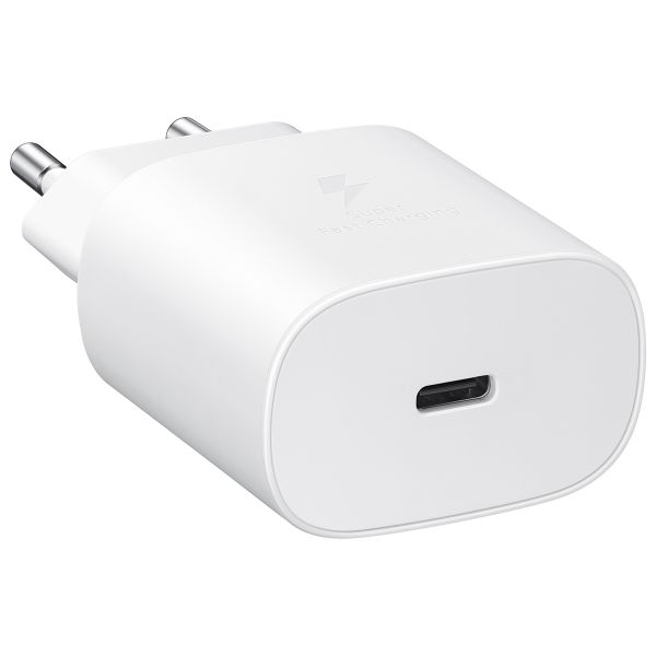 Samsung Lot de charge | USB-C vers USB-C - 1 mètre - 25 Watt - Blanc + Original l'Adapteur de charge radpide USB-C emballage d'usine - 25 Watt - Blanc