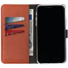 Selencia Étui portefeuille en cuir véritable Apple iPhone Xr - Marron