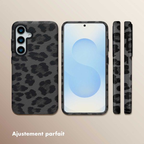 Selencia Coque Sabi imprimé panthère avec MagSafe Samsung Galaxy S25 - Midnight Black